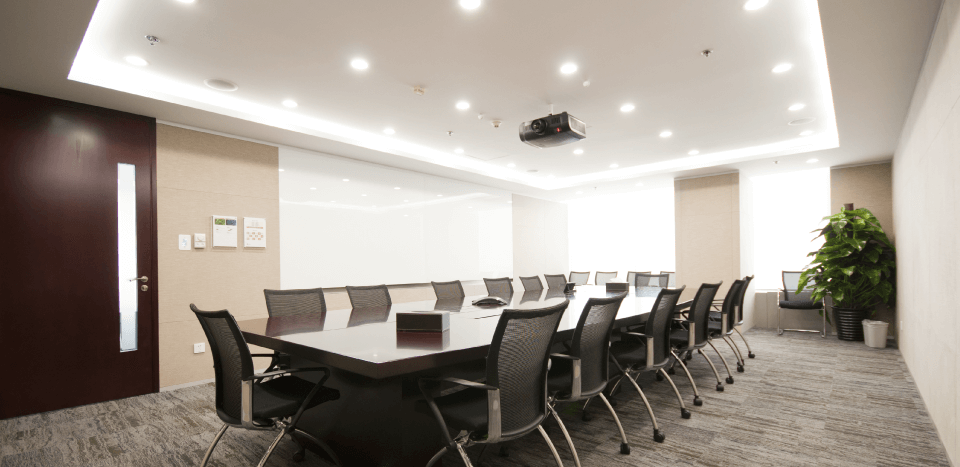 Modern meeting room with projectors