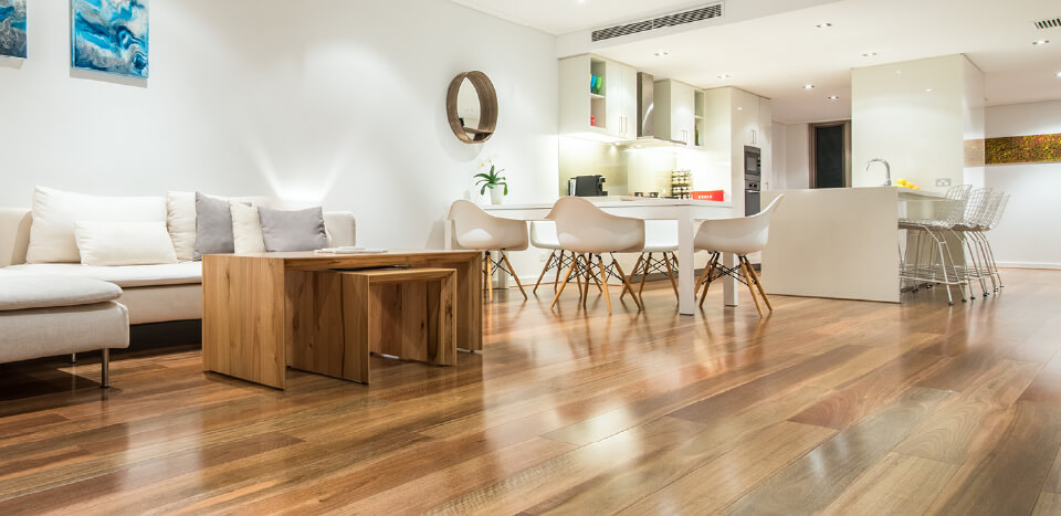 Wooden interior design home with wall decorations