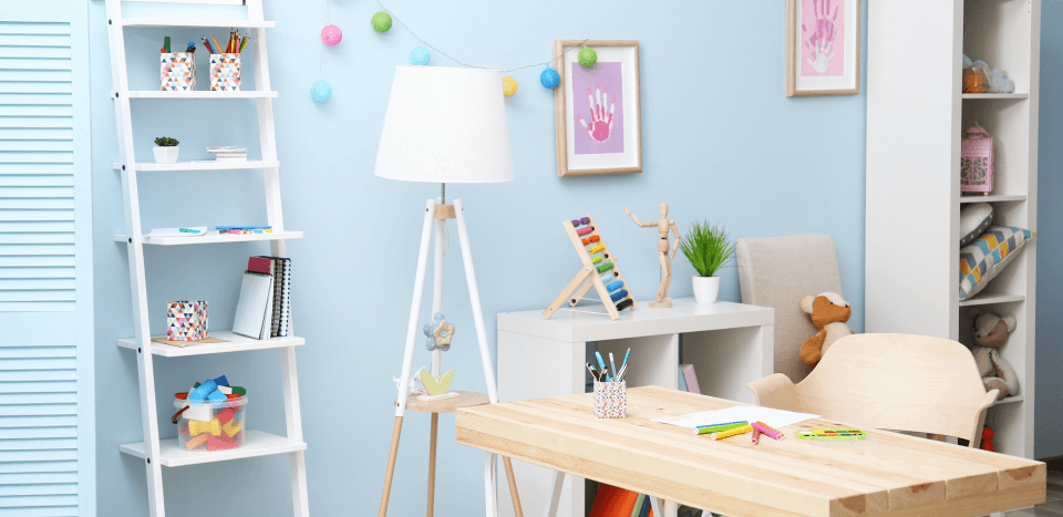 Furniture being painted with red paint