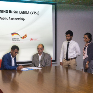  JAT Vocational Training in Sri Lanka (VTSL) Nishal Ferdinando signing papers