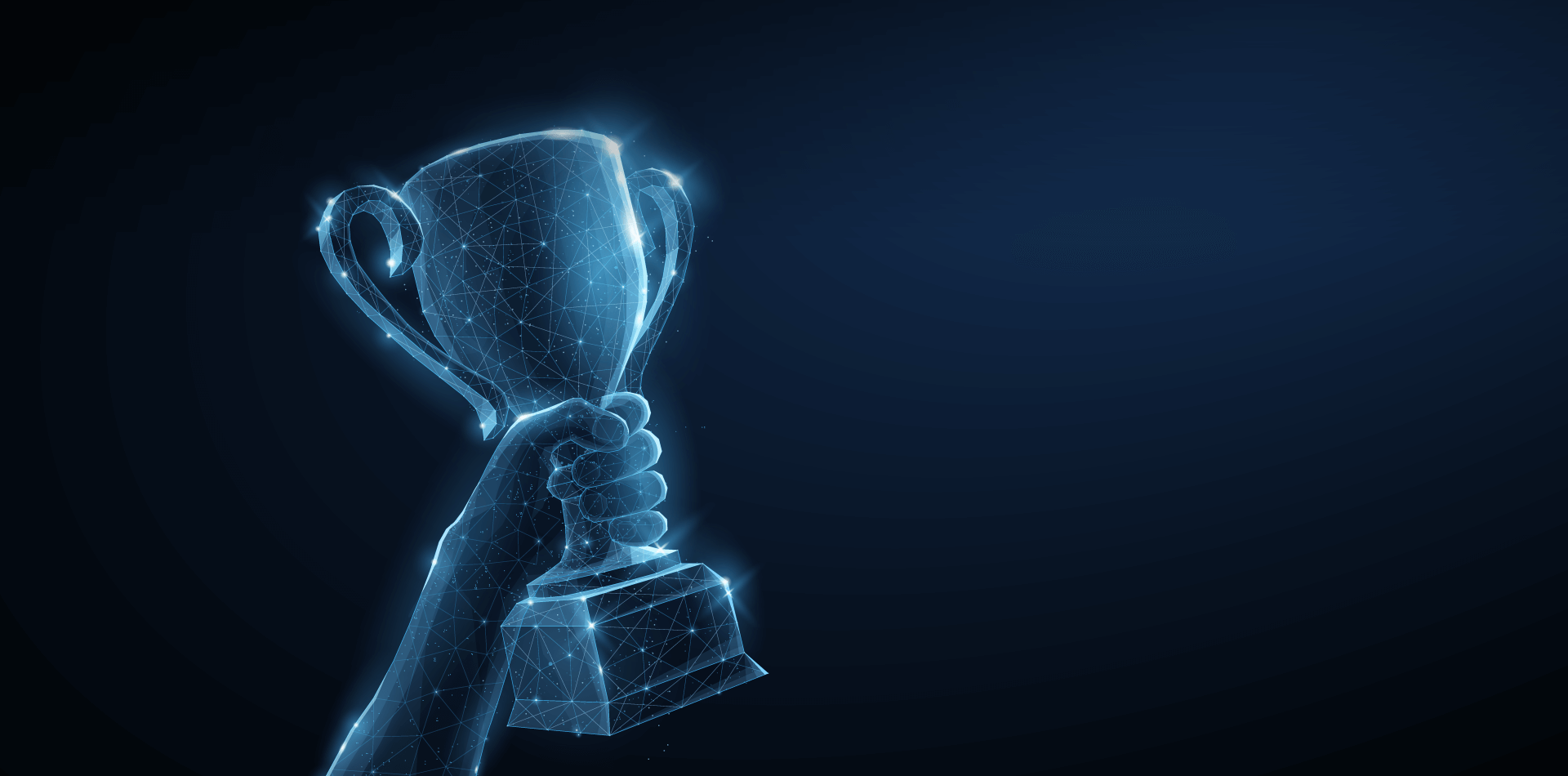 Raising the trophy award