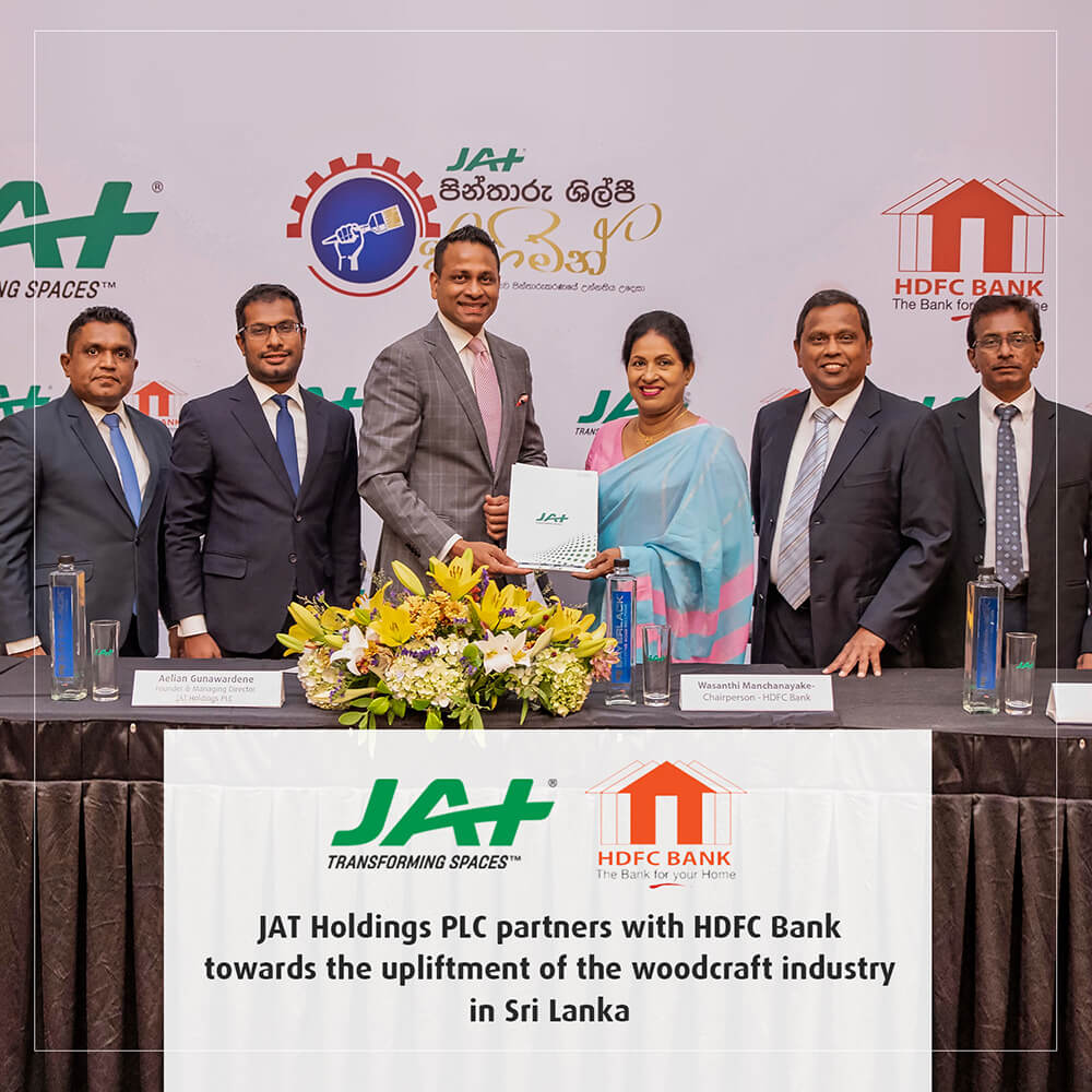 JAT Holdings PLC signs MoU with HDFC Bank to empower woodcraftsmen and professional painters in Sri